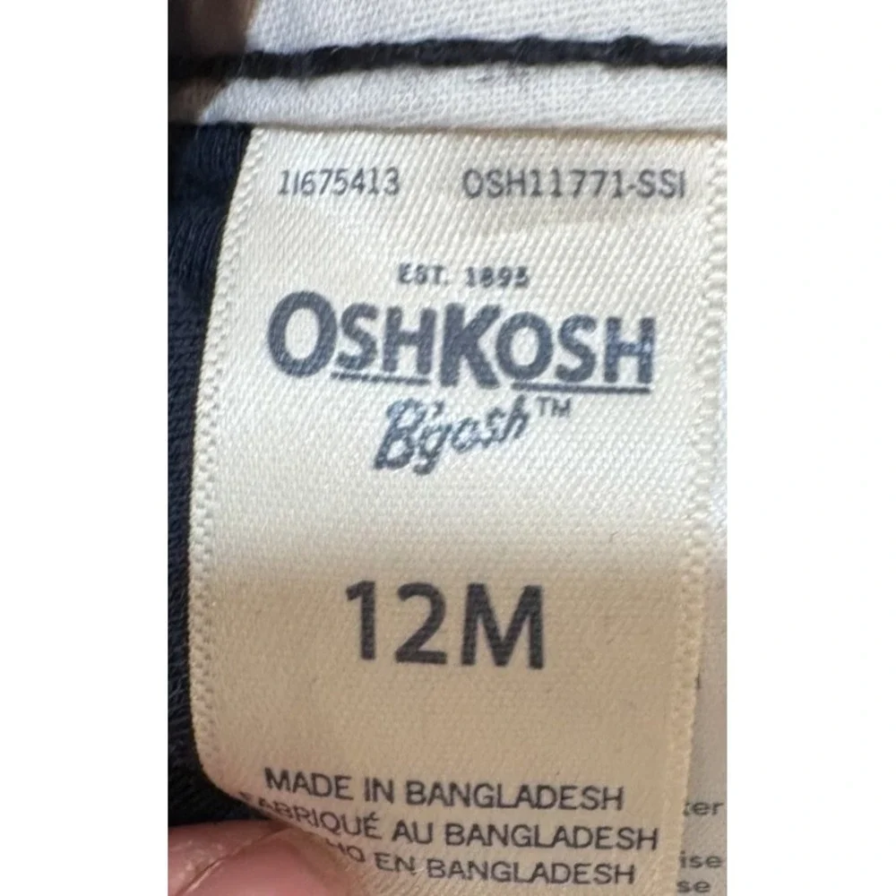 Osh Kosh B'Gosh Dark Navy Blue Corduroy Overalls Size 12M Vestbak Snaps